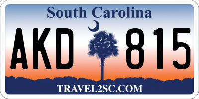 SC license plate AKD815