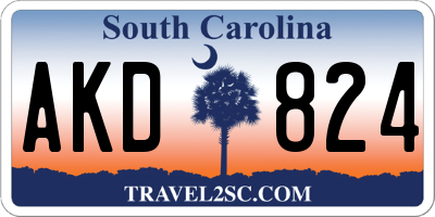SC license plate AKD824