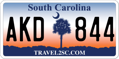 SC license plate AKD844