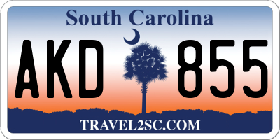 SC license plate AKD855