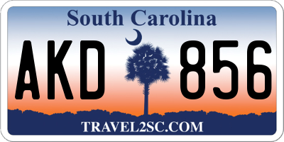 SC license plate AKD856