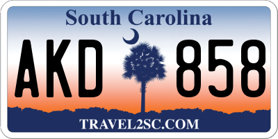 SC license plate AKD858