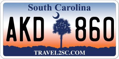 SC license plate AKD860