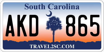 SC license plate AKD865