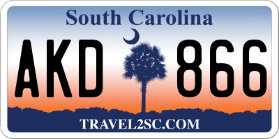 SC license plate AKD866