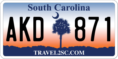 SC license plate AKD871