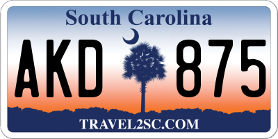 SC license plate AKD875
