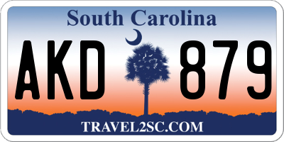 SC license plate AKD879