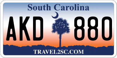 SC license plate AKD880