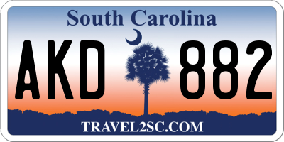 SC license plate AKD882