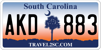 SC license plate AKD883