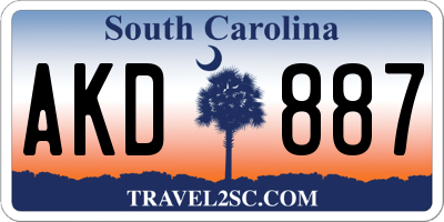 SC license plate AKD887