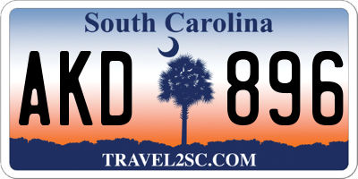 SC license plate AKD896