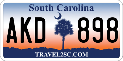 SC license plate AKD898