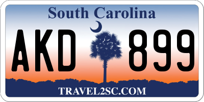 SC license plate AKD899