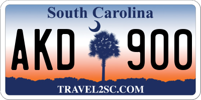 SC license plate AKD900