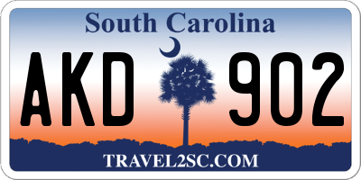SC license plate AKD902