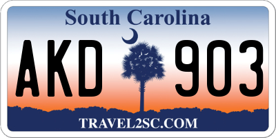 SC license plate AKD903