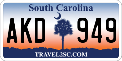 SC license plate AKD949