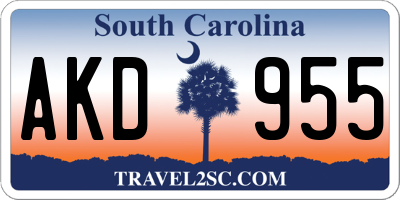 SC license plate AKD955