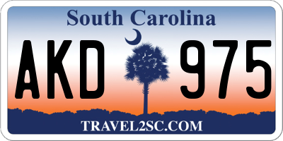 SC license plate AKD975