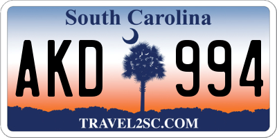 SC license plate AKD994