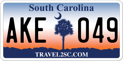 SC license plate AKE049