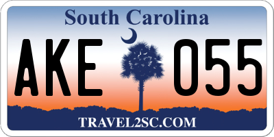 SC license plate AKE055