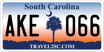 SC license plate AKE066