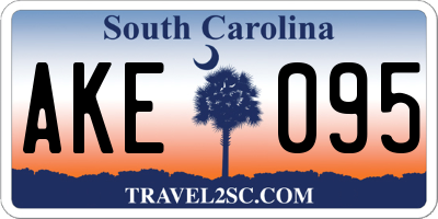 SC license plate AKE095