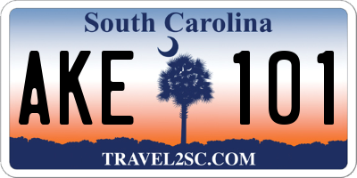 SC license plate AKE101