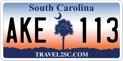 SC license plate AKE113