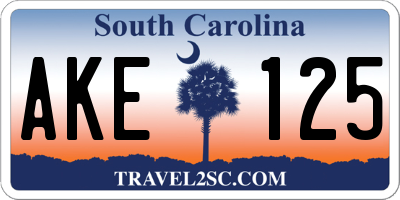 SC license plate AKE125