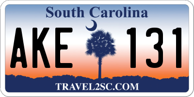 SC license plate AKE131