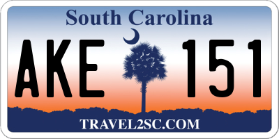 SC license plate AKE151