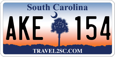 SC license plate AKE154