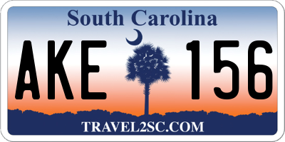 SC license plate AKE156