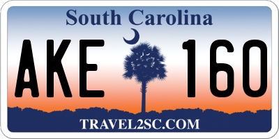 SC license plate AKE160