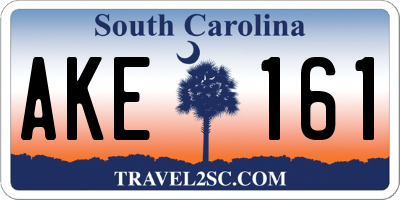SC license plate AKE161