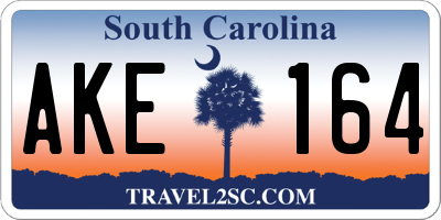 SC license plate AKE164