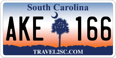 SC license plate AKE166