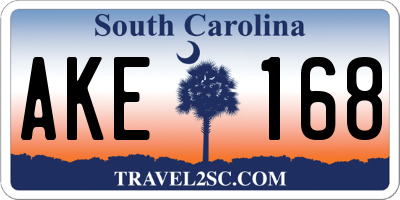 SC license plate AKE168