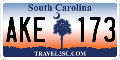 SC license plate AKE173