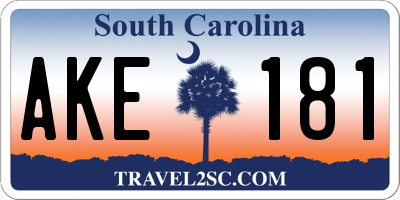 SC license plate AKE181