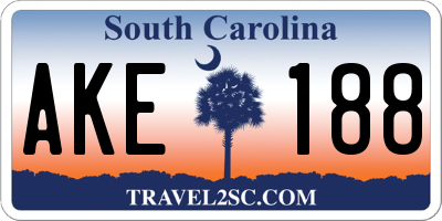 SC license plate AKE188