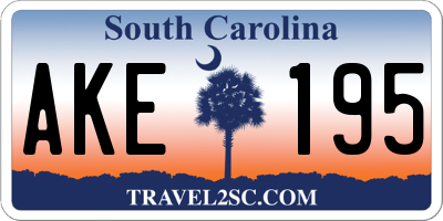 SC license plate AKE195