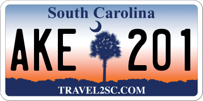 SC license plate AKE201