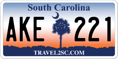 SC license plate AKE221