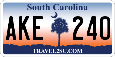 SC license plate AKE240