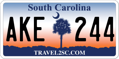 SC license plate AKE244